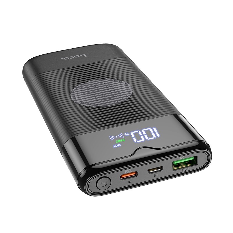 Pin du phong khong day hoco j63 sac nhanh pd18w qc 3.0 mau den