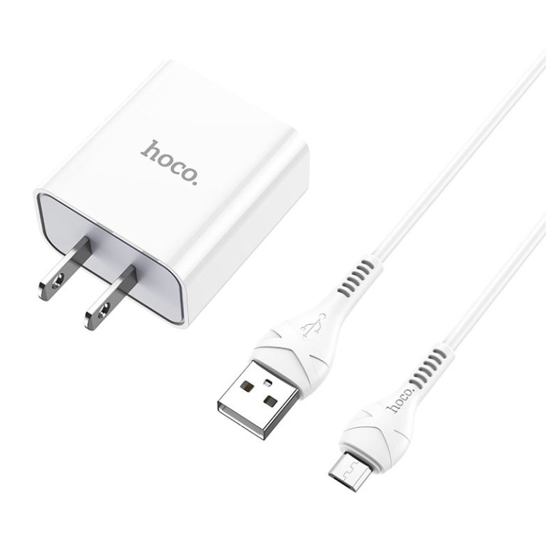 bộ sạc nhanh hoco c81 - 5v / 2.1a  đầu micro dài 1m -2