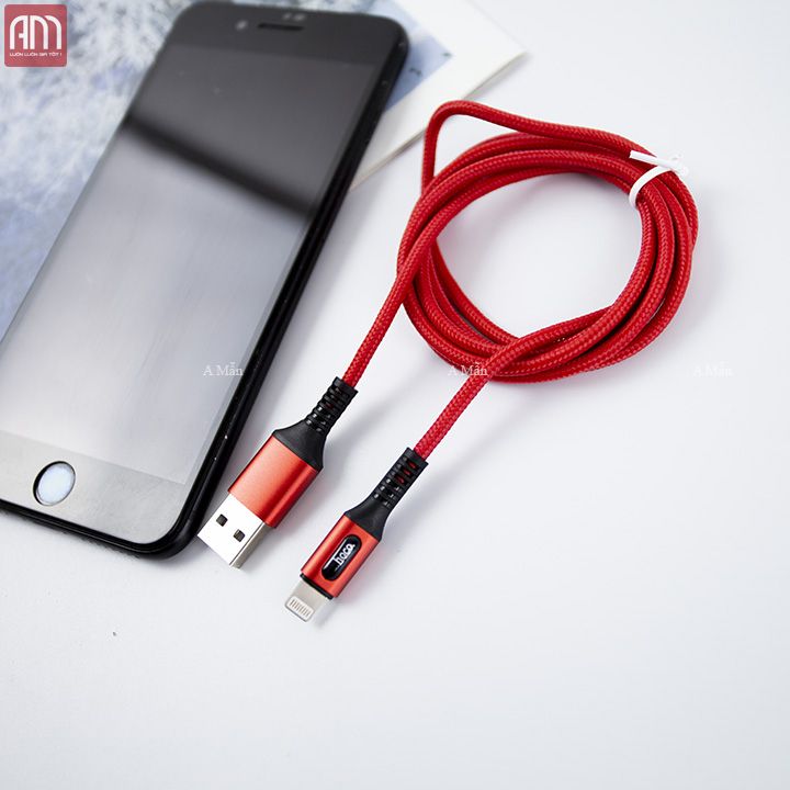 dây sạc nhanh hoco u79 tự ngắt đầu lightning dài 1,2m