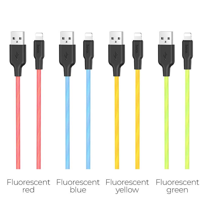 dây sạc nhanh hoco x21 plus silicone 2.4a đầu lightning dài 1m